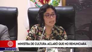 Ministra de Cultura anunció que separó a cuatro funcionarios del sector. Foto: captura de TV