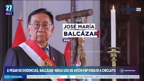 El presidente de la República, José María Balcázar, aseguró que entregará toda la información que solicite la Contraloría General de la República sobre los viajes realizados al interior del país./ Video: Canal N
