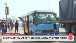 Ataque a bus en SMP: choferes pagan cupos de 10 soles. Foto y video: AN 