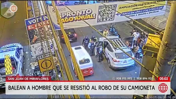 Balean a conductor tras resistirse al robo de su camioneta en San Juan de Miraflores. Foto: América Noticias