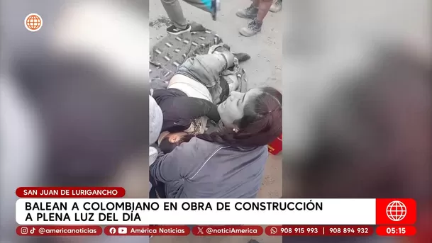 Balean a extranjero en obra de alameda en San Juan de Lurigancho. Foto: América Noticias