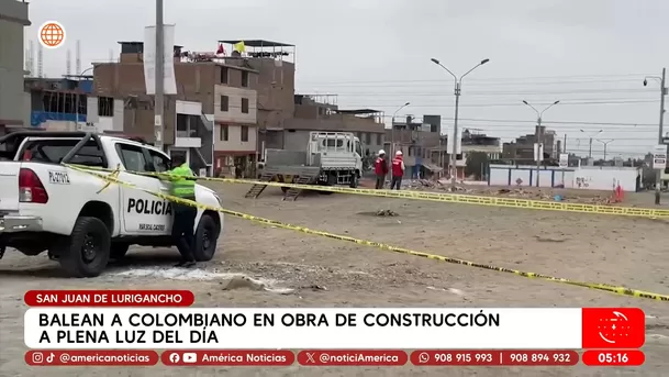 Balean a extranjero en obra de alameda en San Juan de Lurigancho. Foto: América Noticias
