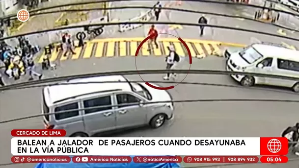 Balean a jalador de combis mientras desayunaba en el Cercado de Lima. Foto: América Noticias
