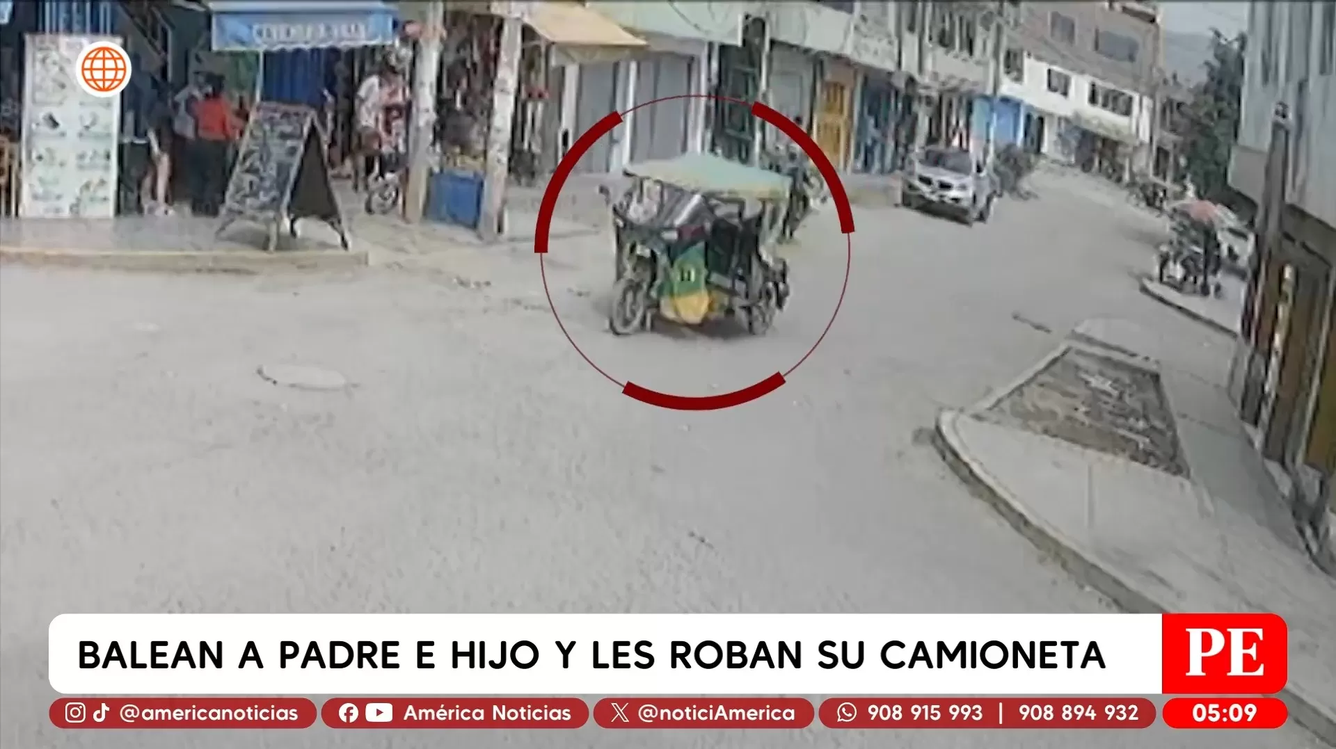 Balean a padre e hijo y les roban su camioneta en Puente Piedra. Foto: América Noticias Balean a padre e hijo y les roban su camioneta en Puente Piedra. Foto: América Noticias