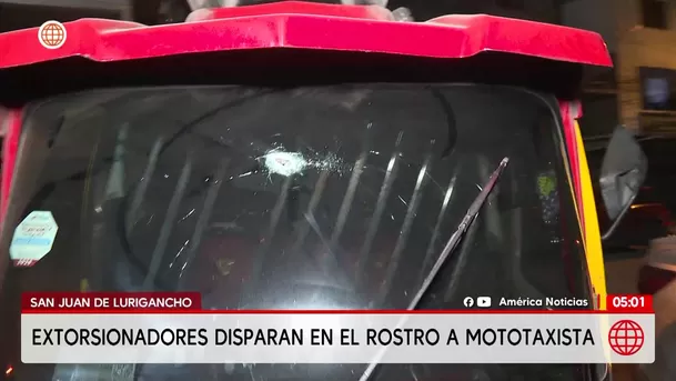 Balean en el rostro a mototaxista en San Juan de Lurigancho. Foto: América Noticias