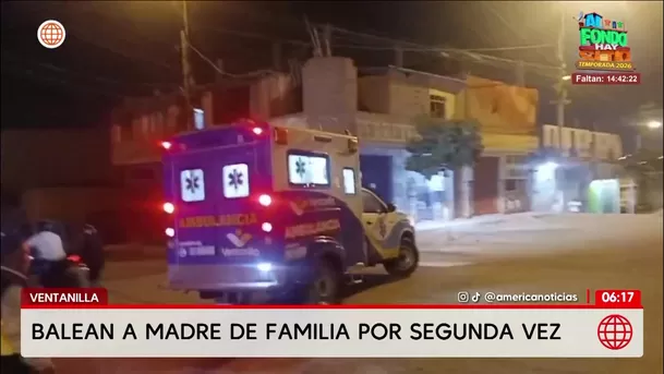 Balean por segunda vez a madre de familia en Ventanilla. Foto: América Noticias Balean por segunda vez a madre de familia en Ventanilla. Foto: América Noticias