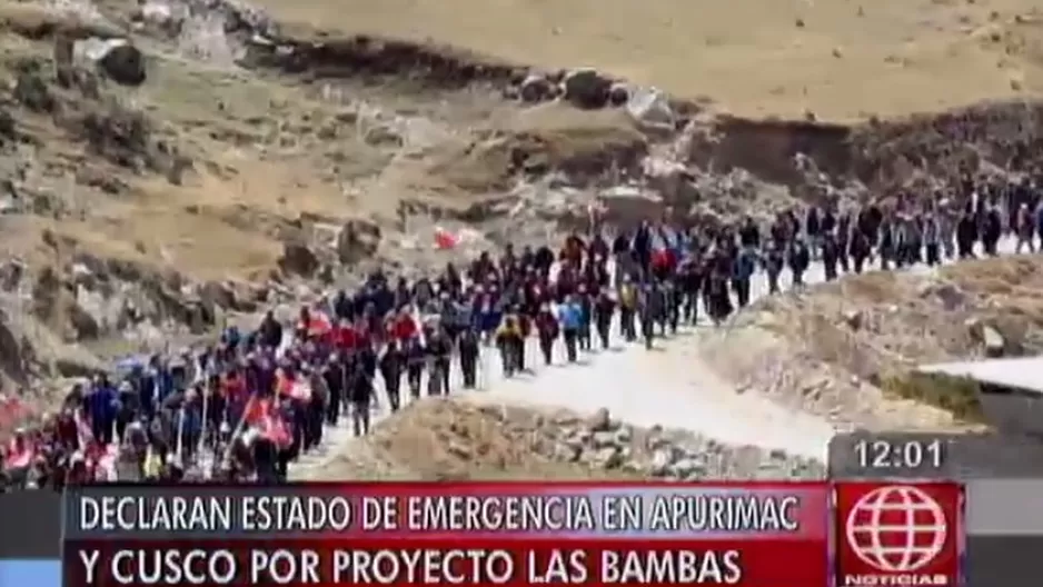 Conflicto en Apurímac por proyecto minero Las Bambas. Captura: Canal N