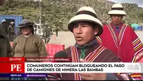 Protesta en los exteriores de Las Bambas.