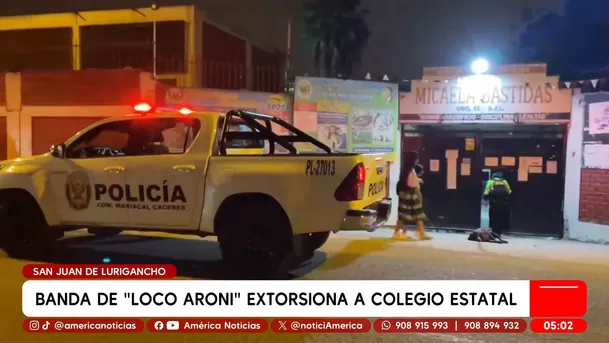 Banda extorsiona colegio en San Juan de Lurigancho. Foto: América Noticias