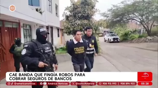 Cae banda que fingía robos para cobrar seguros de bancos. Foto: América Noticias Cae banda que fingía robos para cobrar seguros de bancos. Foto: América Noticias