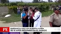 El cuerpo de la menor fue hallado en Barranca. Foto: América TV