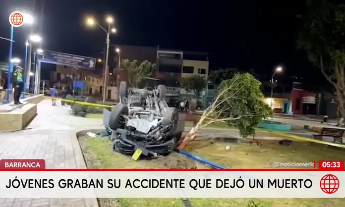 Barranca: Graban choque de camioneta que deja un muerto
