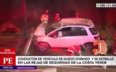 Barranco: Chofer chocó su auto tras quedarse dormido en la Costa Verde - Noticias de chofer