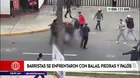 Barristas se enfrentaron con balas, piedras y palos