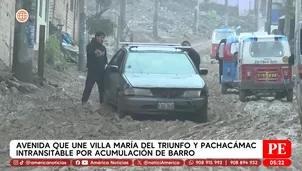 Avenida que une VMT y Pachacámac intransitable por acumulación de barro. Foto y video: América Noticias