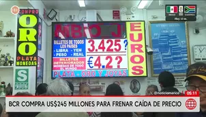 BCR compra 245 millones de dólares para frenar caída del precio. Foto y video: América Noticias