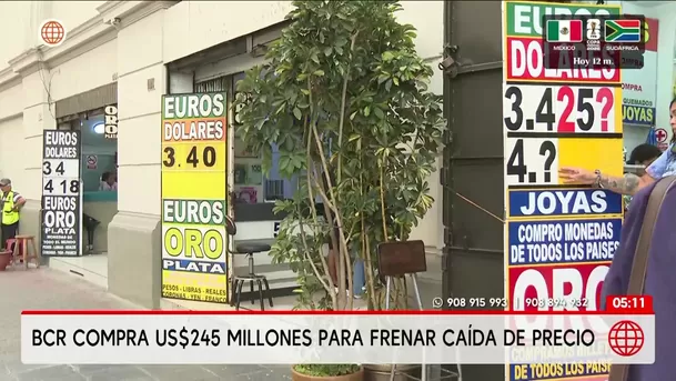 BCR compra 245 millones de dólares para frenar caída del precio. Foto: América Noticias BCR compra 245 millones de dólares para frenar caída del precio. Foto: América Noticias