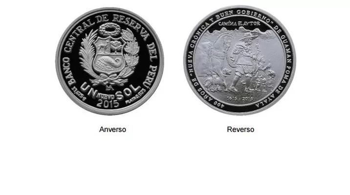 La moneda posee en el reverso la ilustración denominada "Camino el autor" / Foto: BCR La moneda posee en el reverso la ilustración denominada "Camino el autor" / Foto: BCR