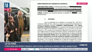 Patricia Benavides presenta denuncia constitucional contra Delia Espinoza