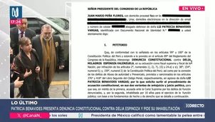 Patricia Benavides presenta denuncia constitucional contra Delia Espinoza