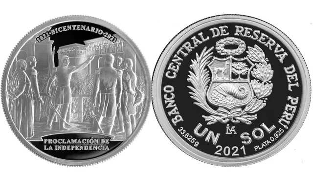 Bicentenario: BCR lanza moneda de plata alusiva a la proclamación de la Independencia