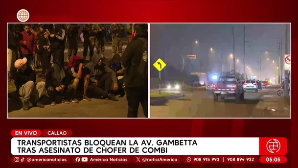Bloquean avenida Gambetta tras asesinato de chofer por extorsionadores en el Callao. Foto: América Noticias Bloquean avenida Gambetta tras asesinato de chofer por extorsionadores en el Callao. Foto: América Noticias