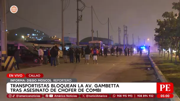 Bloquean avenida Gambetta tras asesinato de chofer por extorsionadores en el Callao. Foto: América Noticias Bloquean avenida Gambetta tras asesinato de chofer por extorsionadores en el Callao. Foto: América Noticias