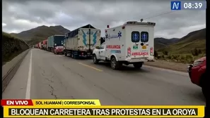 Bloquean carretera en la Oroya en protesta contra la minera Chinalco