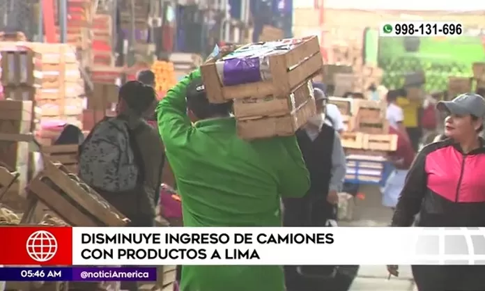 Bloqueo de carreteras: Disminuye ingreso de camiones con alimentos a Lima