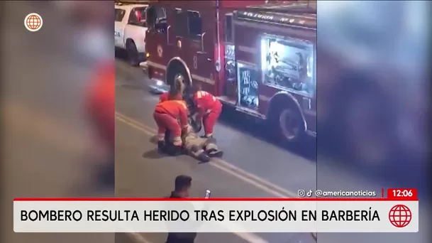 Bombero resulta herido tras explosión en Barrios Altos. Foto: América Noticias Bombero resulta herido tras explosión en Barrios Altos. Foto: América Noticias