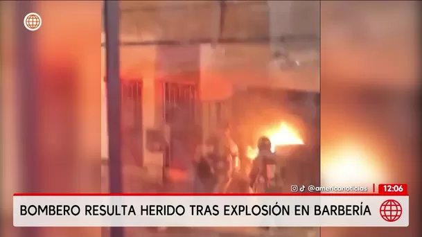 Bombero resulta herido tras explosión en Barrios Altos. Foto: América Noticias Bombero resulta herido tras explosión en Barrios Altos. Foto: América Noticias