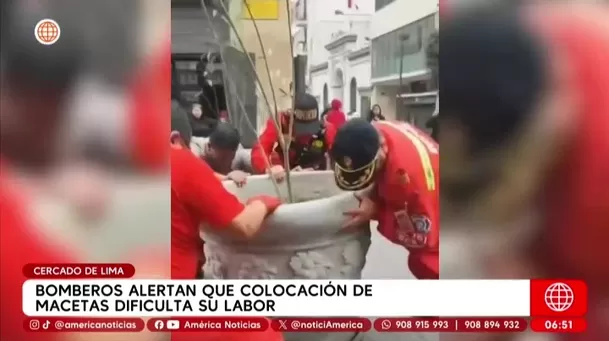 Bomberos: macetas y rejas dificultan acceso en emergencias/ América Noticias Bomberos: macetas y rejas dificultan acceso en emergencias/ América Noticias