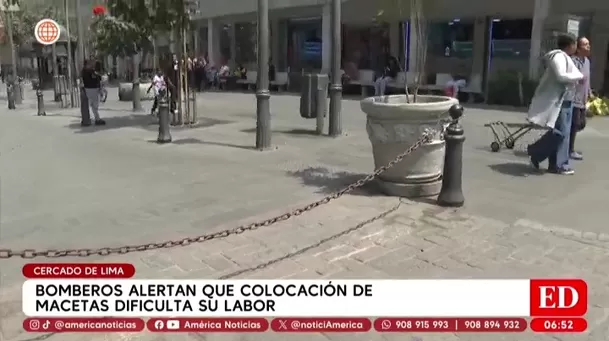 Bomberos advierten que macetas y rejas dificultan su labor en Lima/ América Noticias Bomberos advierten que macetas y rejas dificultan su labor en Lima/ América Noticias
