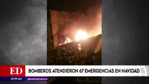 Bomberos atendieron incendios durante Navidad. América Noticias