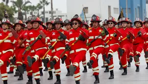 El Cuerpo General de Bomberos (CGBVP) retiró a todas sus delegaciones terrestres y motorizadas de la Gran Parada Militar de este 29 de julio por una disposición interna. Foto: Mindef. Video: Canal N