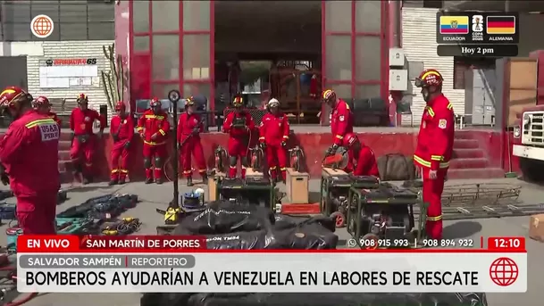 Bomberos peruanos listos para viajar a Venezuela tras terremotos. Foto: América Noticias