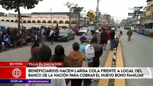 Largas filas en exteriores del Banco de la Nación.