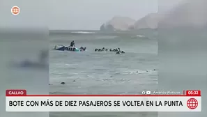 Bote con más de diez pasajeros se voltea en La Punta. Foto y video: América Noticias