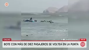 Bote con más de diez pasajeros se voltea en La Punta. Foto y video: América Noticias