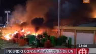 Incendio en Asia: bomberos controlaron incendio en almacén de supermercado