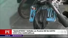 Breña: cae “raquetero” que tapaba la placa de la moto con una mascarilla