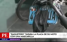 Breña: cae “raquetero” que tapaba la placa de la moto con una mascarilla - Noticias de mascarilla