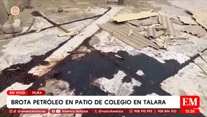 Brota petróleo en patio de colegio en Talara, Piura. Foto y video: América Noticias
