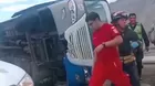 Bus con adultos mayores sufre vuelco en carretera Interoceánica