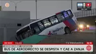 Bus del AeroDirecto cae a zanja en el ingreso al nuevo aeropuerto Jorge Chávez