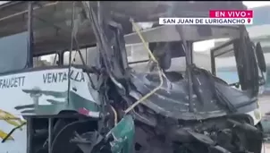 Bus impacta estructura del Metro de Lima en estación Santa Rosa en SJL / Video: Canal N