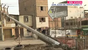 Bus chocó contra poste de luz en San Juan de Miraflores. Foto y Video: Canal N