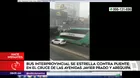 San Isidro: bus de dos pisos chocó contra puente Villarán en avenida Arequipa