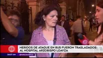 Una de las personas heridas en el incendio de bus. América Noticias