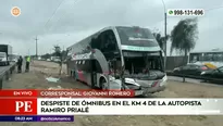 Accidente de tránsito en autopista Ramiro Prialé. Foto y video: América Noticias